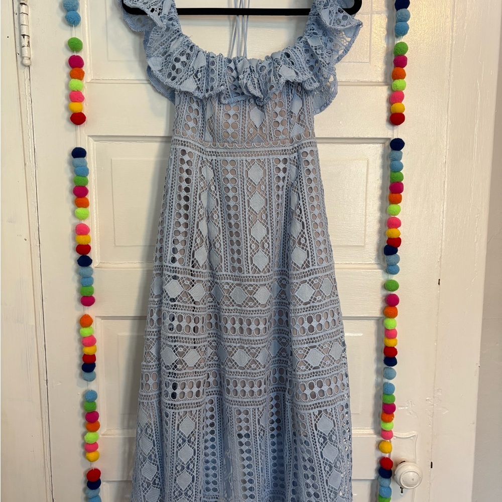 Charming Blue Lace Women’s Dress